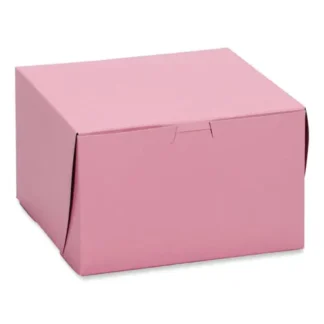 SCT® Pink One-Piece Non-Window Bakery Box, Pink, Paper, 250/Carton