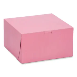 SCT® Pink One-Piece Non-Window Bakery Box, 8 x 8 x 5, Pink, Paper