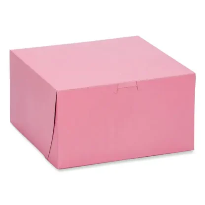 SCT® Pink One-Piece Non-Window Bakery Box, 8 x 8 x 5, Pink, Paper
