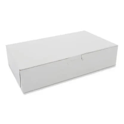 SCT® White One-Piece Non-Window Bakery Boxes, 10 x 6 x 2.25, White, Paper, 250/Carton