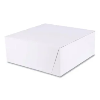 SCT® White One-Piece Non-Window Bakery Boxes, 10 x 10 x 4, White, Paper, 100/Bundle