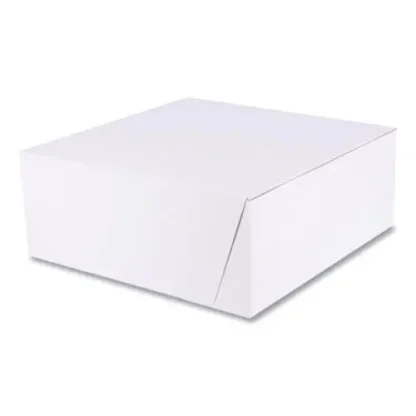 SCT® White One-Piece Non-Window Bakery Boxes, 10 x 10 x 4, White, Paper, 100/Bundle