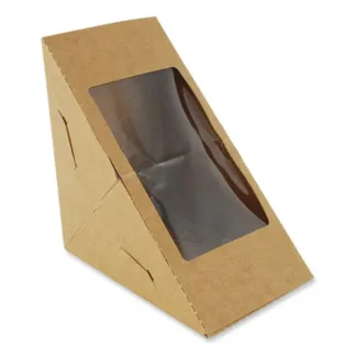 SCT® Window Sandwich Wedge Box with Viewing Window, White, Paper, 2.96" x 4.70", 300/Carton