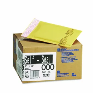 Sealed Air Jiffylite Self-Seal Bubble Mailer, #000, 4 x 8, Brown Kraft, 25/CT