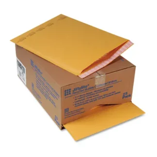 Sealed Air Jiffylite Self-Seal Bubble Mailer #7, Self-Adhesive Closure, 14.25" x 20", Brown Kraft, 25/Carton