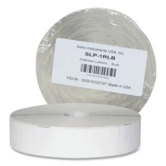 Seiko SLP-1RLB Bulk Address Labels, Requires SLP-TRAY650, 1.12" x 3.5", White, 1,000 Labels/Roll
