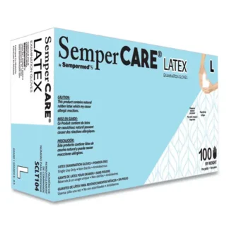 SemperCare® Latex Examination Gloves, Large, 100/Box