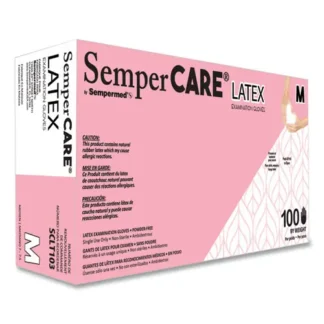 SemperCare® Latex Examination Gloves, Cream, Medium