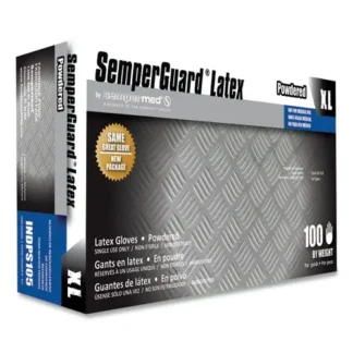 SemperGuard® Latex Gloves, Cream, X-Large, 100/Box, 10 Boxes/Carton