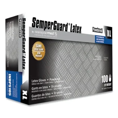 SemperGuard® Latex Gloves, Cream, X-Large, 100/Box, 10 Boxes/Carton