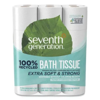 Seventh Generation® 100% Recycled Bathroom Tissue, Septic Safe, 2-Ply, White, 24 Rolls/Pack