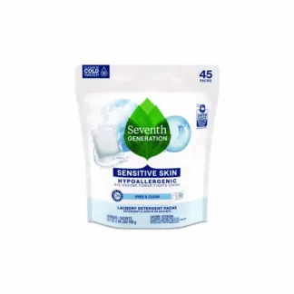 Seventh Generation® Natural Laundry Detergent Packs, Unscented, Powder, 45 Packets per Pack, 8 Packs per Carton