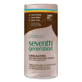 Seventh Generation® Natural Unbleached 100% Recycled Paper Kitchen Towel Rolls, 2-Ply, 11" x 9", 120 Sheets/Roll