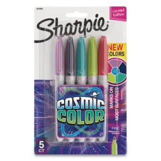 Sharpie® Cosmic Color Permanent Markers, Medium Bullet Tip, Assorted Cosmic Colors, 5/Pack