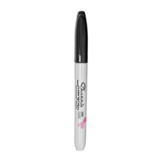 Sharpie® Fine Tip Permanent Marker, Breast Cancer Awareness, Fine Bullet Tip, Black, 2/Pack