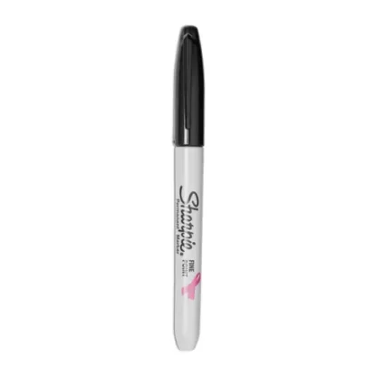 Sharpie® Fine Tip Permanent Marker, Breast Cancer Awareness, Fine Bullet Tip, Black, 2/Pack