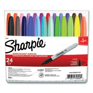 Sharpie® Fine Tip Permanent Marker, Fine Bullet Tip, Assorted Colors, 24/Set