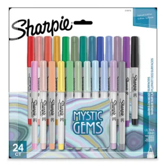Sharpie® Mystic Gems Markers, Ultra-Fine Needle Tip, Assorted Colors, 24/Pack