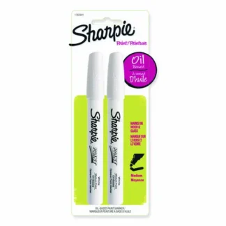 Sharpie® Permanent Paint Marker, Medium Bullet Tip, White, 2/Pack