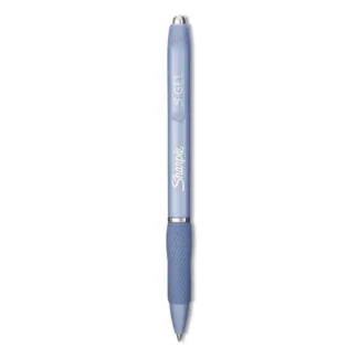 Sharpie® S-Gel™ Fashion Barrel Gel Pen, Retractable, Medium Point, 0.7 mm, Black Ink, Frost Blue Barrel, Dozen