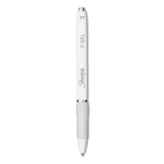 Sharpie® S-Gel™ Fashion Barrel Gel Pen, Retractable, Medium Point, Black Ink, Pearl White Barrel, Dozen
