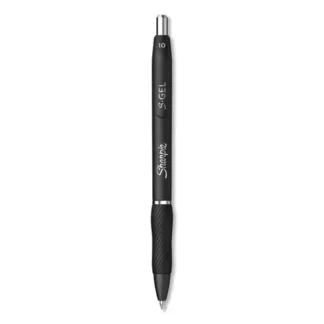 Sharpie® S-Gel™ High-Performance Gel Pen, Retractable, Bold Point, 1 mm, Black Ink, Black Barrel, 4/Pack