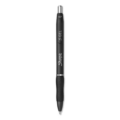Sharpie® S-Gel™ High-Performance Gel Pen, Retractable, Medium Point, 0.7 mm, Black Ink, Black Barrel, Dozen