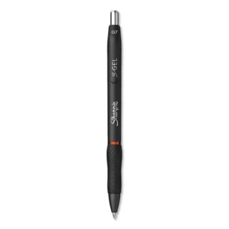 Sharpie® S-Gel™ High-Performance Gel Pen, Retractable, Medium Point (0.7 mm), Red Ink, Black Barrel, Dozen