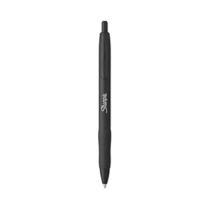 Sharpie® S-Gel™ Premium Metal Barrel Gel Pen, Retractable, Medium Point, 0.7 mm, Black Ink, Black Barrel, 4/Pack