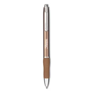 Sharpie® S-Gel™ Premium Metal Barrel Gel Pen, Retractable, Medium Point, 0.7 mm, Black Ink, Champagne Barrel, Dozen