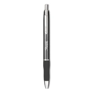 Sharpie® S-Gel™ Premium Metal Barrel Gel Pen, Retractable, Medium 0.7 mm, Black Ink, Gun Metal Gray Barrel, Dozen