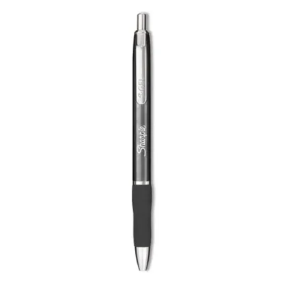 Sharpie® S-Gel™ Premium Metal Barrel Gel Pen, Retractable, Medium 0.7 mm, Black Ink, Gun Metal Gray Barrel, Dozen
