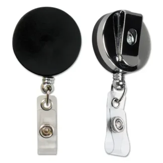 SICURIX® Heavy Duty ID Card Reel, 30" Extension, Black/Chrome