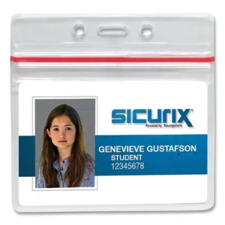 SICURIX® Sealable Cardholder, Horizontal, Clear, 50/Pack