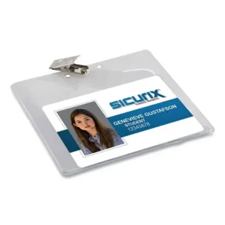 SICURIX® SICURIX Badge Holder, Horizontal, Clear, 3" x 4", 50/Pack