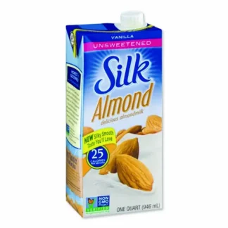 Silk® Almond Milk, Unsweetened Vanilla, 32 oz, Aseptic Box