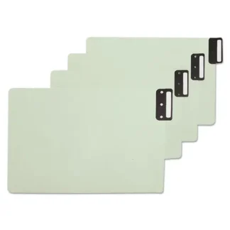 Smead 100% Recycled End Tab Pressboard Guides with Metal Tabs, 1/3-Cut, Blank, Green, 50 Guides