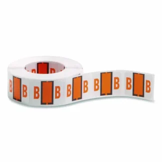 Smead A-Z Color-Coded End Tab Filing Labels, B, 1 x 1.25, White, 500/Roll