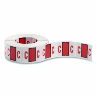 Smead A-Z Color-Coded End Tab Filing Labels, C, 1 x 1.25, White, 500/Roll