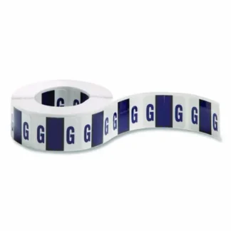 Smead A-Z Color-Coded End Tab Filing Labels, G, 1 x 1.25, White, 500/Roll