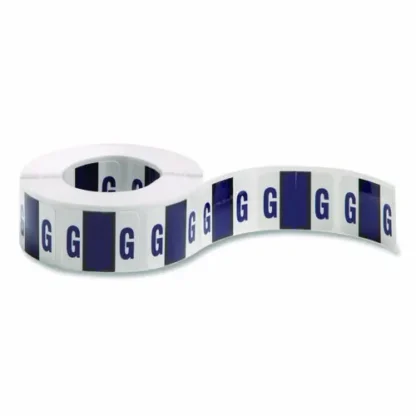 Smead A-Z Color-Coded End Tab Filing Labels, G, 1 x 1.25, White, 500/Roll
