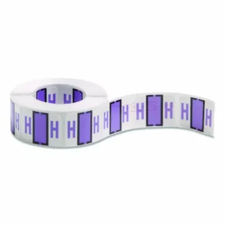Smead A-Z Color-Coded End Tab Filing Labels, H, 1 x 1.25, White, 500/Roll