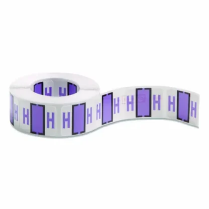 Smead A-Z Color-Coded End Tab Filing Labels, H, 1 x 1.25, White, 500/Roll