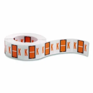 Smead A-Z Color-Coded End Tab Filing Labels, K, 1 x 1.25, White, 500/Roll