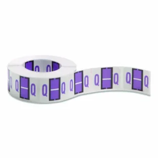 Smead A-Z Color-Coded End Tab Filing Labels, Q, 1 x 1.25, White, 500/Roll