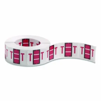 Smead A-Z Color-Coded End Tab Filing Labels, T, 1" x 1.25", White, 500 Labels per Roll