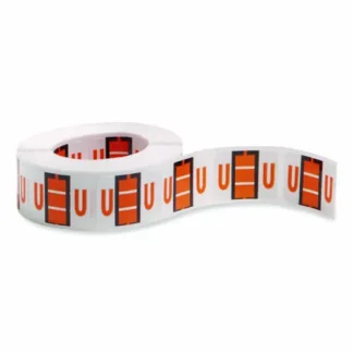 Smead A-Z Color-Coded End Tab Filing Labels, U, 1 x 1.25, White, 500/Roll