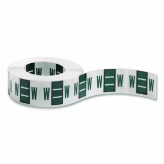 Smead A-Z Color-Coded End Tab Filing Labels, W, 1 x 1.25, White, 500/Roll