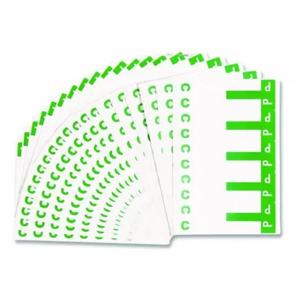 Smead AlphaZ Color-Coded First Letter Combo Alpha Labels, C/P, Dark Green/White, 5 Labels Per Sheet, 20 Sheets Per Pack