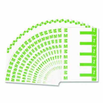 Smead AlphaZ Color-Coded First Letter Combo Alpha Labels, M/Z, Light Green/White, 100 Labels/Pack